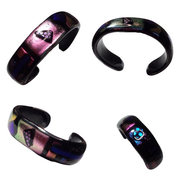 Kirkland Artist Co-Op - Vintage Dichroic Glass Cuff Bracelet - OS - Picture 9 of 11